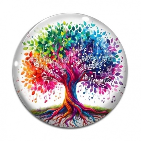 Cabochon Verre - arbre de vie