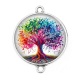Connecteur Cabochon Argent - arbre de vie