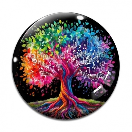 Cabochon Verre - arbre de vie