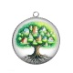 Pendentif Cabochon Argent - arbre de vie