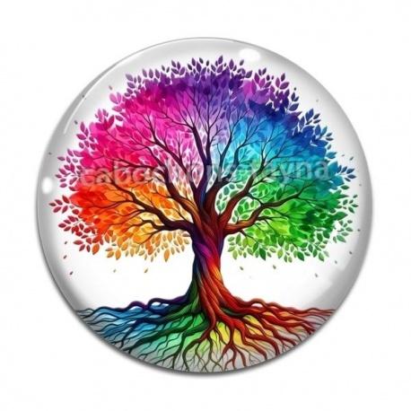 Cabochon Verre - arbre de vie