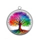Pendentif Cabochon Argent - arbre de vie