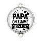 Connecteur Cabochon Argent - papa on t'aime très fort