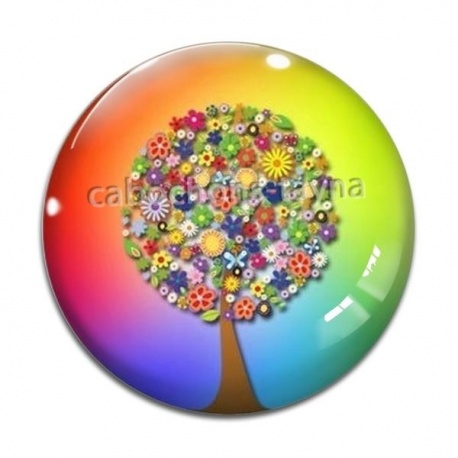 Cabochon Verre - arbre de vie