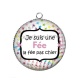 Pendentif Cabochon Argent - je suis une fée, La fée pas chier