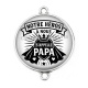Connecteur Cabochon Argent - notre héros à nous s'appelle papa