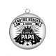 Pendentif Cabochon Argent - notre héros à nous s'appelle papa