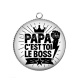 Pendentif Cabochon Argent - papa c'est toi le boss