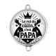 Connecteur Cabochon Argent - le roi du câlin c'est papa