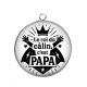 Pendentif Cabochon Argent - le roi du câlin c'est papa