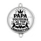Connecteur Cabochon Argent - papa toujours au top