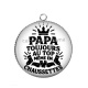 Pendentif Cabochon Argent - papa toujours au top