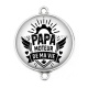 Connecteur Cabochon Argent - papa moteur de ma vie