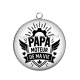 Pendentif Cabochon Argent - papa moteur de ma vie