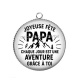 Pendentif Cabochon Argent - joyeuse fête papa 