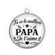 Pendentif Cabochon Argent - tu es le meilleur papa