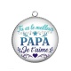 Pendentif Cabochon Argent - tu es le meilleur papa