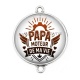 Connecteur Cabochon Argent - papa moteur de ma vie