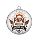 Pendentif Cabochon Argent - papa moteur de ma vie