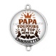 Connecteur Cabochon Argent - papa toujours au top
