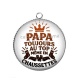 Pendentif Cabochon Argent - papa toujours au top