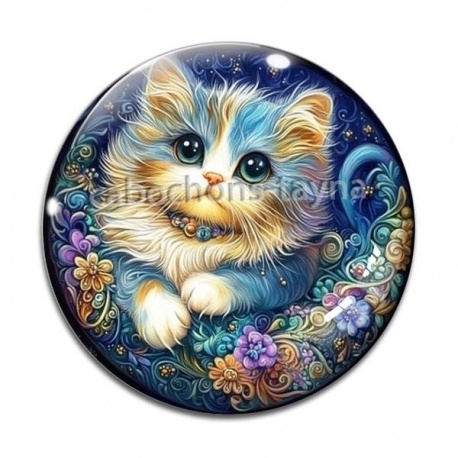 Cabochon Verre - chat