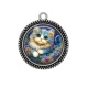 Pendentif Cabochon Argent - chat