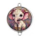 Connecteur Cabochon Argent - éléphant
