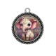 Pendentif Cabochon Argent - éléphant