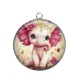 Pendentif Cabochon Argent - éléphant