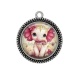 Pendentif Cabochon Argent - éléphant