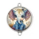 Connecteur Cabochon Argent - éléphant