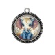 Pendentif Cabochon Argent - éléphant
