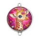 Connecteur Cabochon Argent - girafe