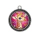 Pendentif Cabochon Argent - girafe