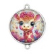 Connecteur Cabochon Argent - girafe