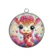 Pendentif Cabochon Argent - girafe