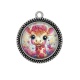 Pendentif Cabochon Argent - girafe