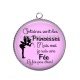 Pendentif Cabochon Argent - princesse et fée pas chier
