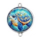 Connecteur Cabochon Argent - tortue