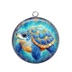 Pendentif Cabochon Argent - tortue