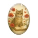 Cabochon Verre Ovale - chat