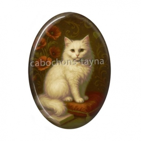 Cabochon Résine Ovale - chat