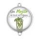 Connecteur Cabochon Argent - un mojito et tout va mieux