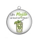 Pendentif Cabochon Argent - un mojito et tout va mieux