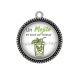 Pendentif Cabochon Argent - un mojito et tout va mieux