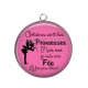 Pendentif Cabochon Argent - princesse et fée pas chier