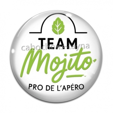 Cabochon Verre - team mojito pro de l'apéro