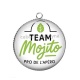 Pendentif Cabochon Argent - team mojito pro de l'apéro