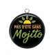 Pendentif Cabochon Argent - pas d'été sans mojito
